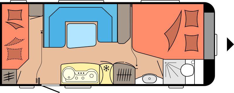 Plattegrond caravan